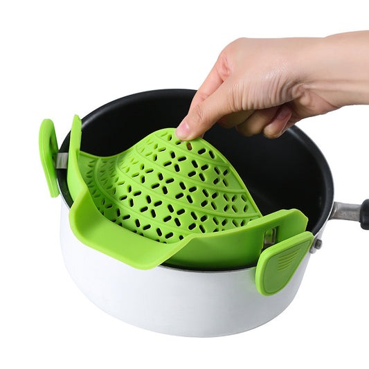 Kitchen Gadgets Silicone Pot Side Strainer
