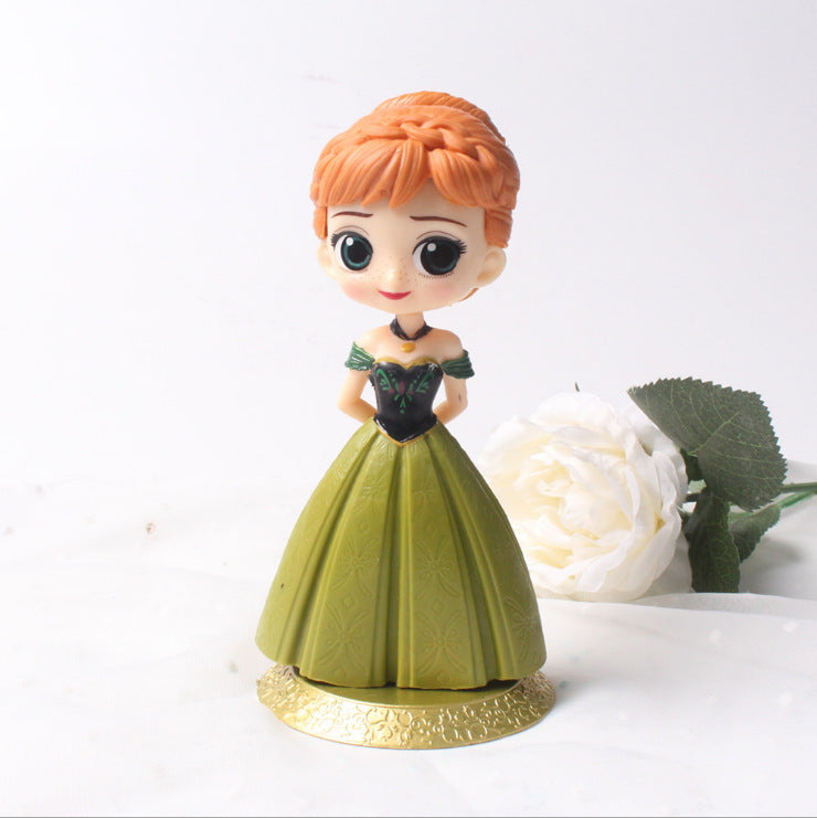 Baking Cake Decorative Ornaments 2nd Generation Princess Elsa Princess Anna Hand-made Model Scene Decoration