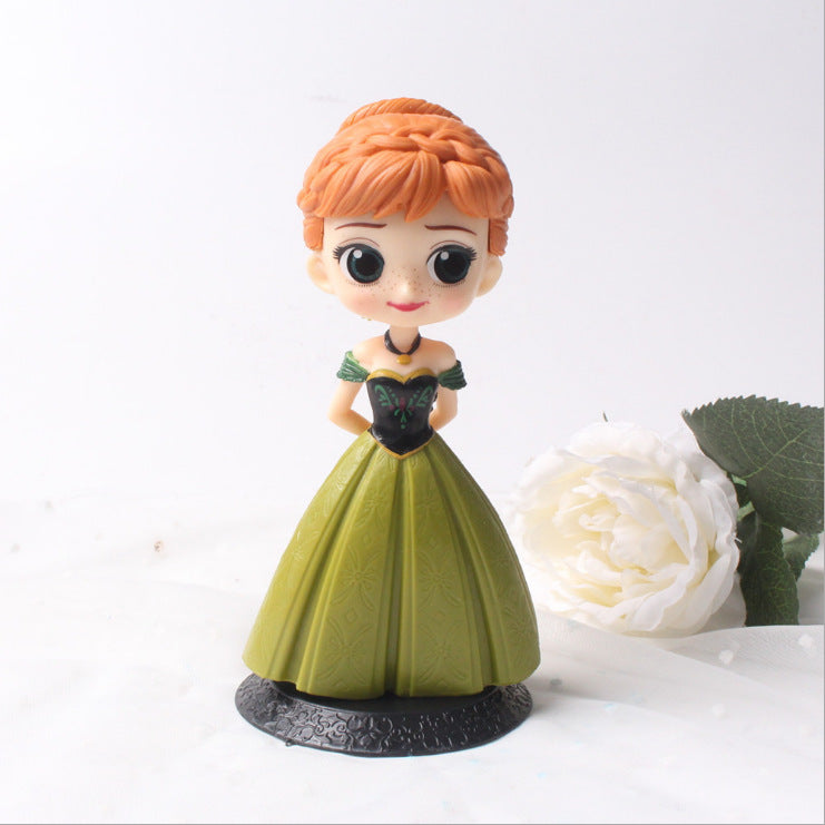 Baking Cake Decorative Ornaments 2nd Generation Princess Elsa Princess Anna Hand-made Model Scene Decoration