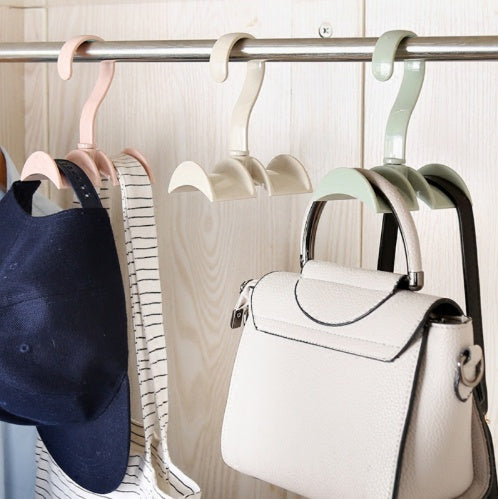 Home Wardrobe closet rotatable double bag hanger hook