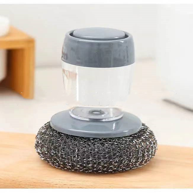 Kitchen Pan Wok Cleaner Press Liquid Brush Dispenser Kitchen Tools