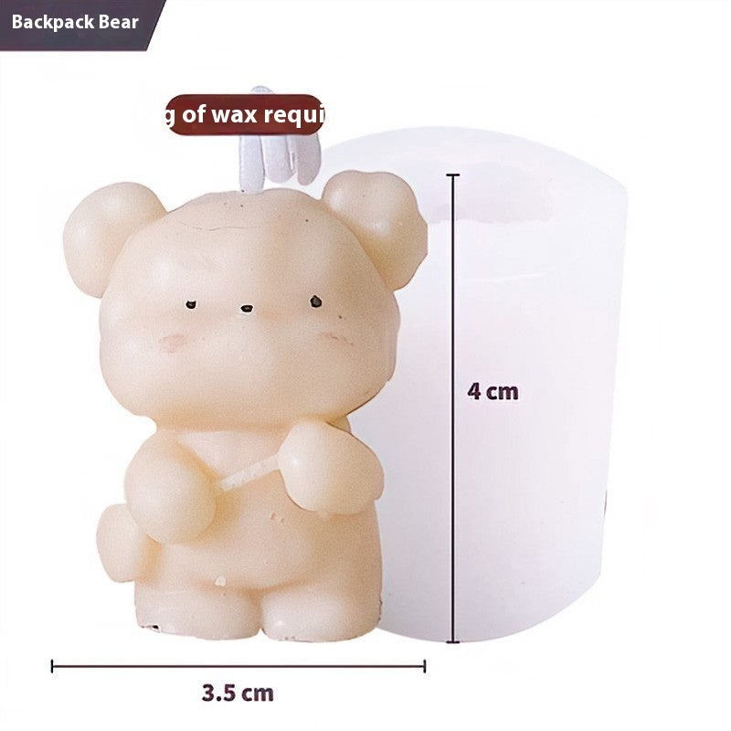 Baking Cute Bear Candle Cake DIY Birthday Aromatherapy Candle Silicone Baking Mold