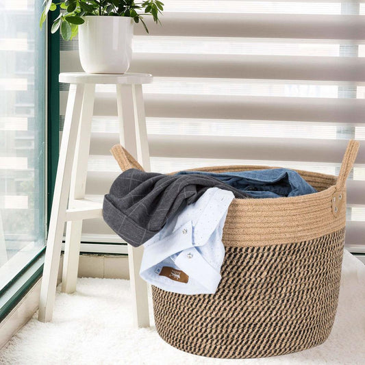 Home Laundry Basket Cotton Hemp Storage