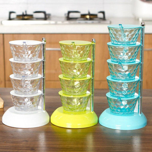 Rotatable Multi-layer Vertical Seasoning Box Jars Home Kitchen Tool Accessory Muti-layer Rotatable Space-saving