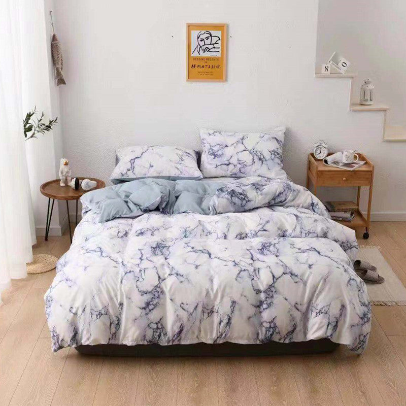 3pc set of textured reversible quilt cover and pillowcase