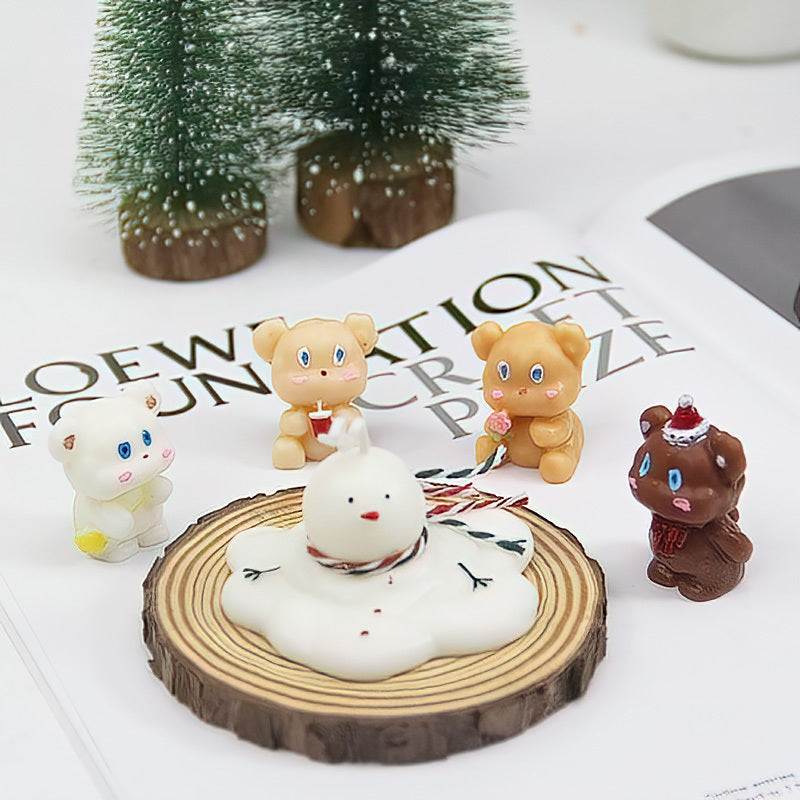 Baking Cute Bear Candle Cake DIY Birthday Aromatherapy Candle Silicone Baking Mold