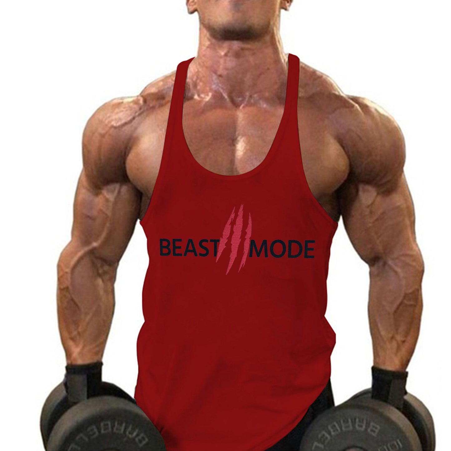 Men's Summer Cotton Fitness Muscle Men's Thin Shoulder Strap I-print Halter Tank top
