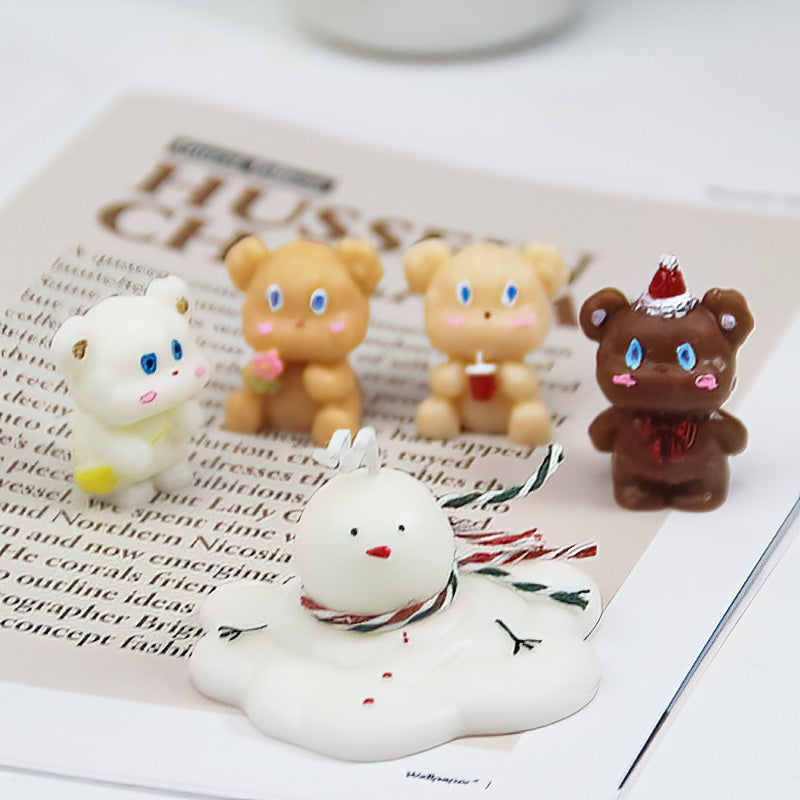 Baking Cute Bear Candle Cake DIY Birthday Aromatherapy Candle Silicone Baking Mold