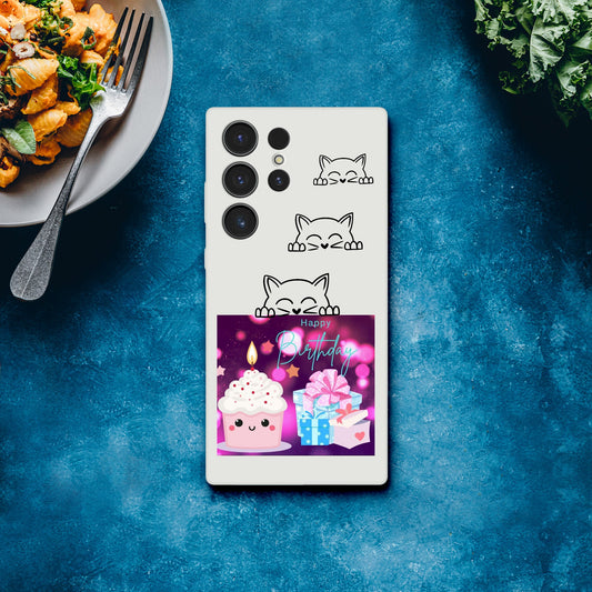 Birthday cupcake Mobile Flexi casing Unisex Samsung