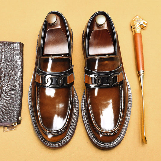 Business Casual Loafers Horsebit Buckle British Style
