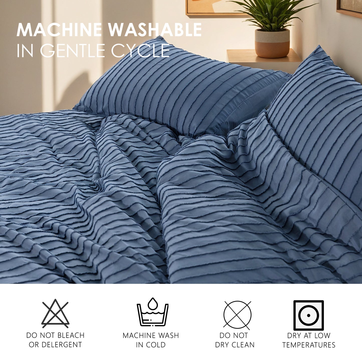 Bohemian Style Quilt Cover Set, Cut Flower Quilt Cover, Tufted Quilt Cover Three-piece Set, One Quilt Cover And Two Pillowcases, Washable And Machine Washable Without Shrinkage, Suitable For Hotels