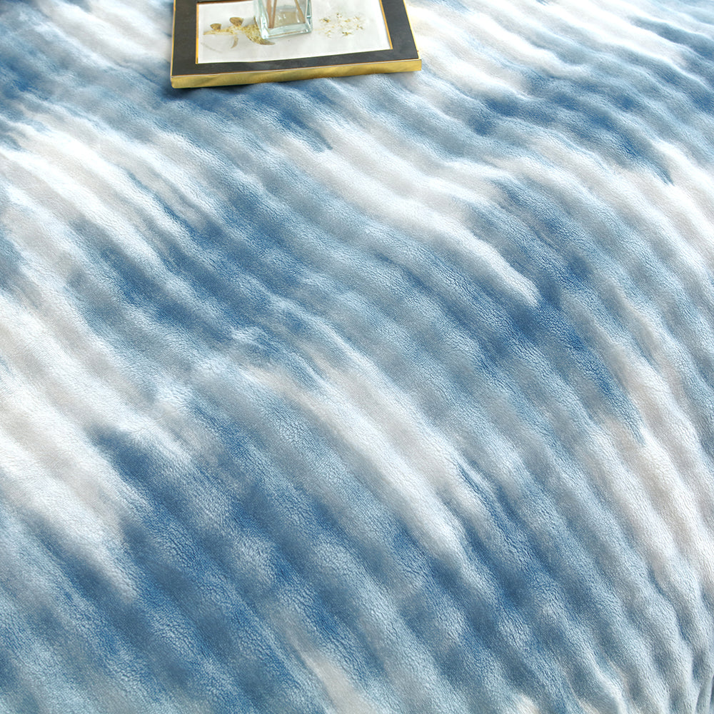 Velvet Camouflage Duvet Cover Set - Blue