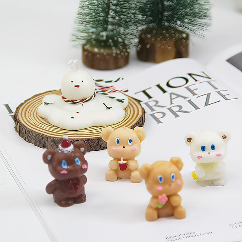 Baking Cute Bear Candle Cake DIY Birthday Aromatherapy Candle Silicone Baking Mold