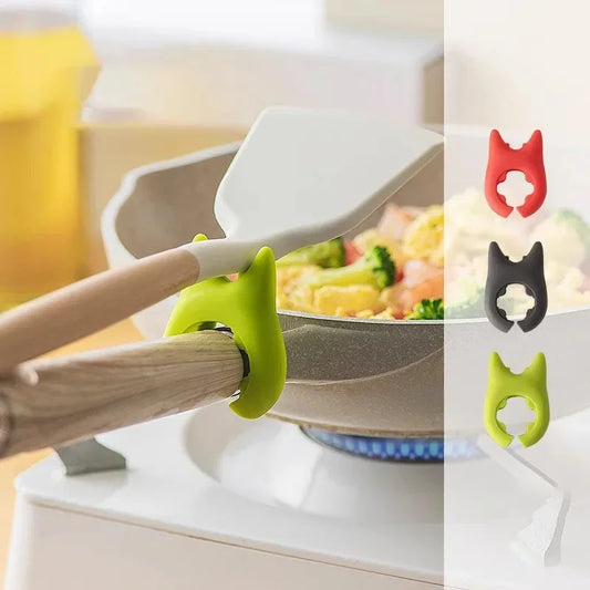 Kitchen Multifunctional Spatula Holder Silicone Anti-overflow Spoon Holder Cooking Pot Anti-scalding Clip Kitchen Gadgets