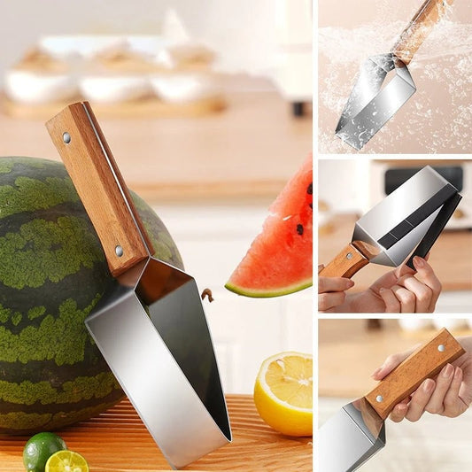 Kitchen Watermelon Splitter Watermelon Cutter Stainless Steel Cutting Piece Splitter Household Melon Triangle Cutting Knife Fruit Knife Kitchen Gadgets