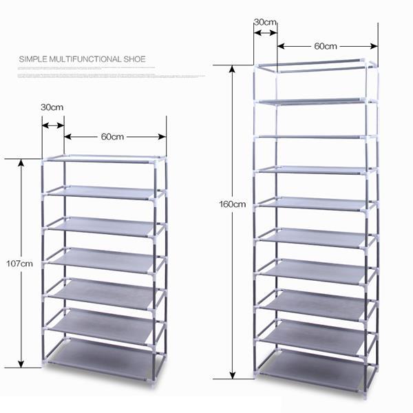 Home 9Layers Non-woven Fabric Shoe Cabinet Wine Red Color