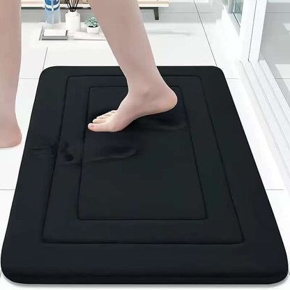 Bathroom Mat With Thickened Memory Foam Anti-Slip Mat For Bathroom Entrance Coral Velvet Foot Mat
