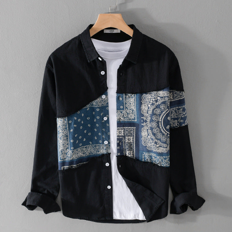 Men's Fashion Ethnic Art Casual Top Shirt