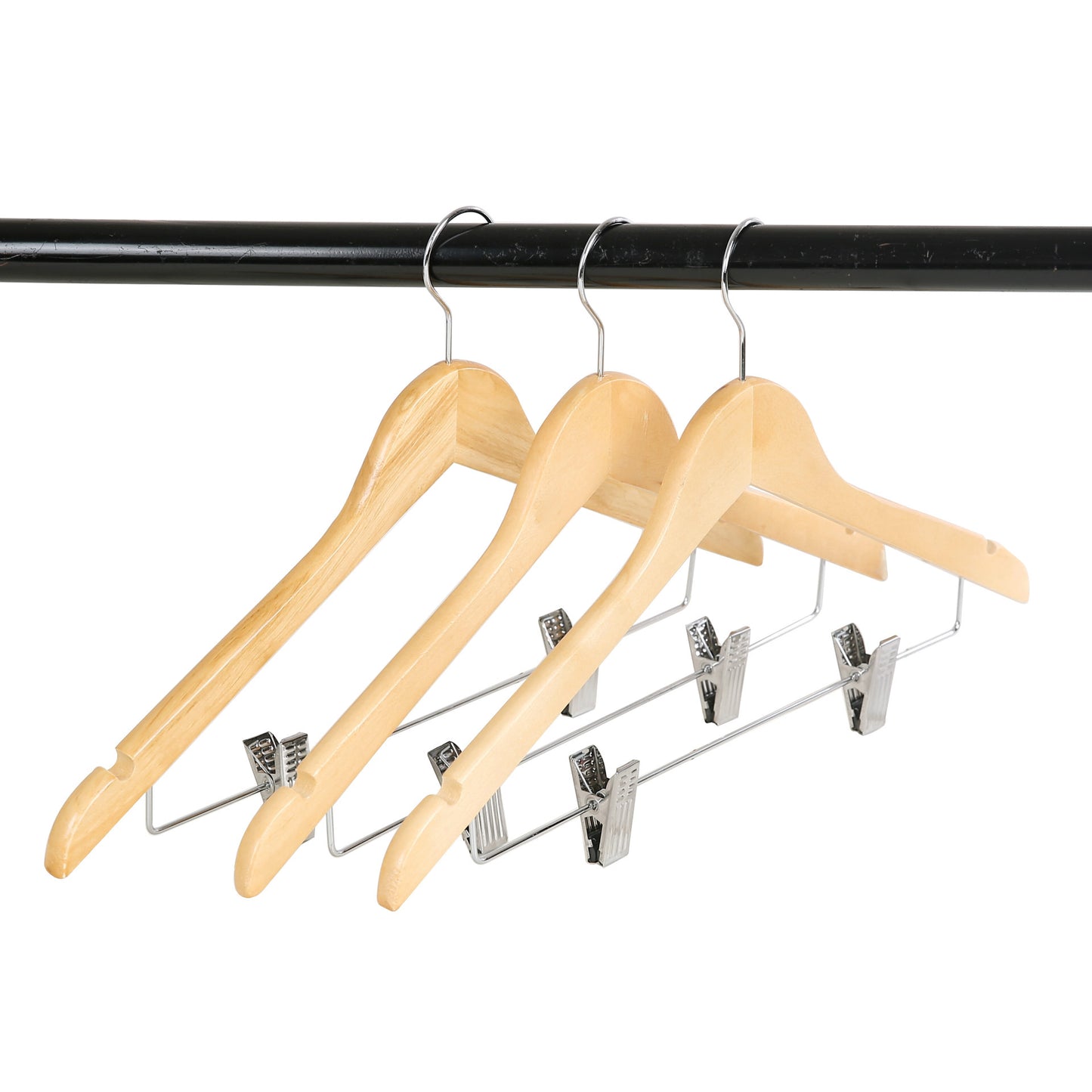 Home Solid wood hanger with pants clip hanger pants hanger