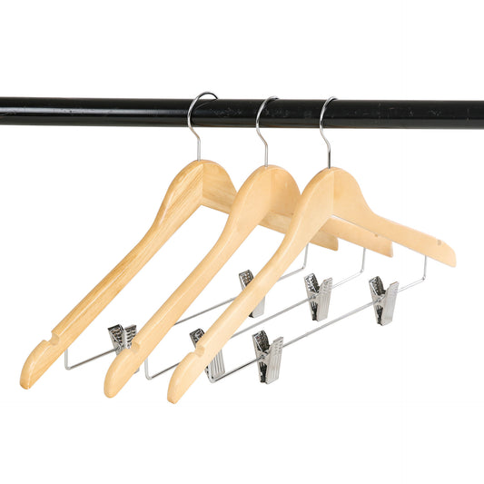 Home Solid wood hanger with pants clip hanger pants hanger