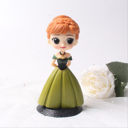 Baking Cake Decorative Ornaments 2nd Generation Princess Elsa Princess Anna Hand-made Model Scene Decoration