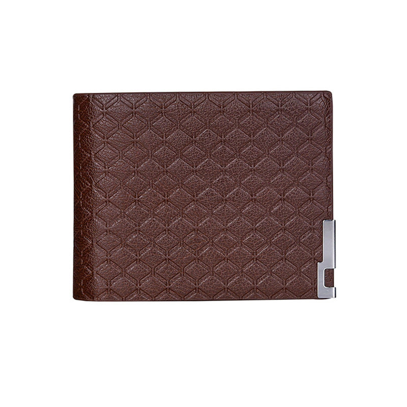 Men's Short Checked Horizontal Coin Purse