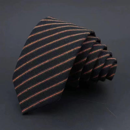 Men's Business Fashion Striped Solid Color Tie Cotton Thickened Sanded Fabric Formal Wear