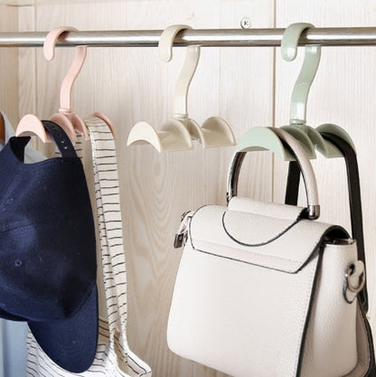 Home Wardrobe closet rotatable double bag hanger hook