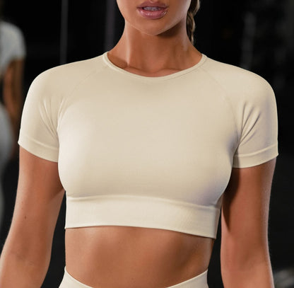 Women Sexy yoga suit short set sleeve