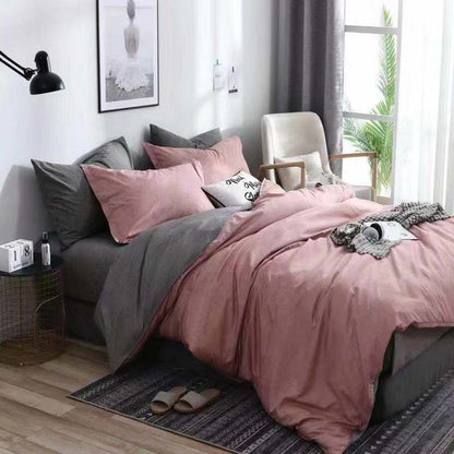 3pc set of textured reversible quilt cover and pillowcase