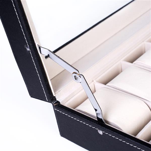 Home 24 Compartments Luxury Watch Collection Style Leather Storage Black Case