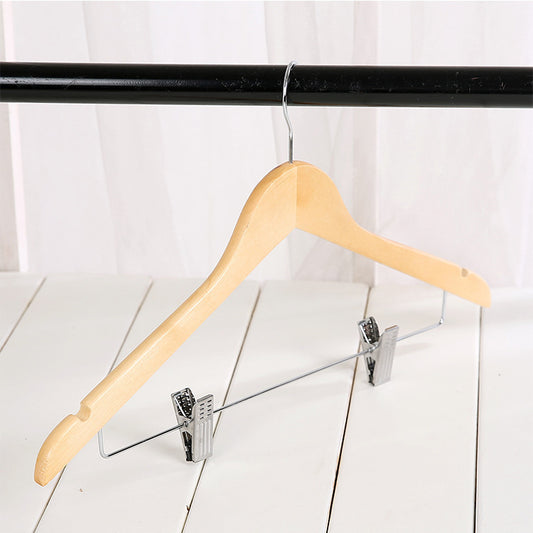 Home Solid wood hanger with pants clip hanger pants hanger