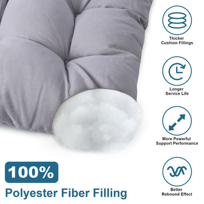 2Pcs Waterproof Rocking Chair Cushion Upper And Lower Back And Seat Sets With Non-Slip Ties Oxford Cloth Surface Polyester Filling Comfortable For Indoor Home Office Car