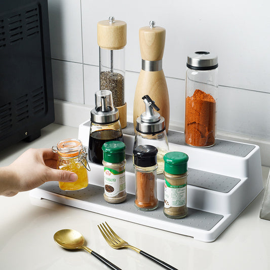 Kitchen Multi Functional Seasoning Rack For Double Layer Storage In Kitchen