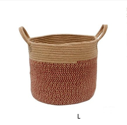 Home Laundry Basket Cotton Hemp Storage