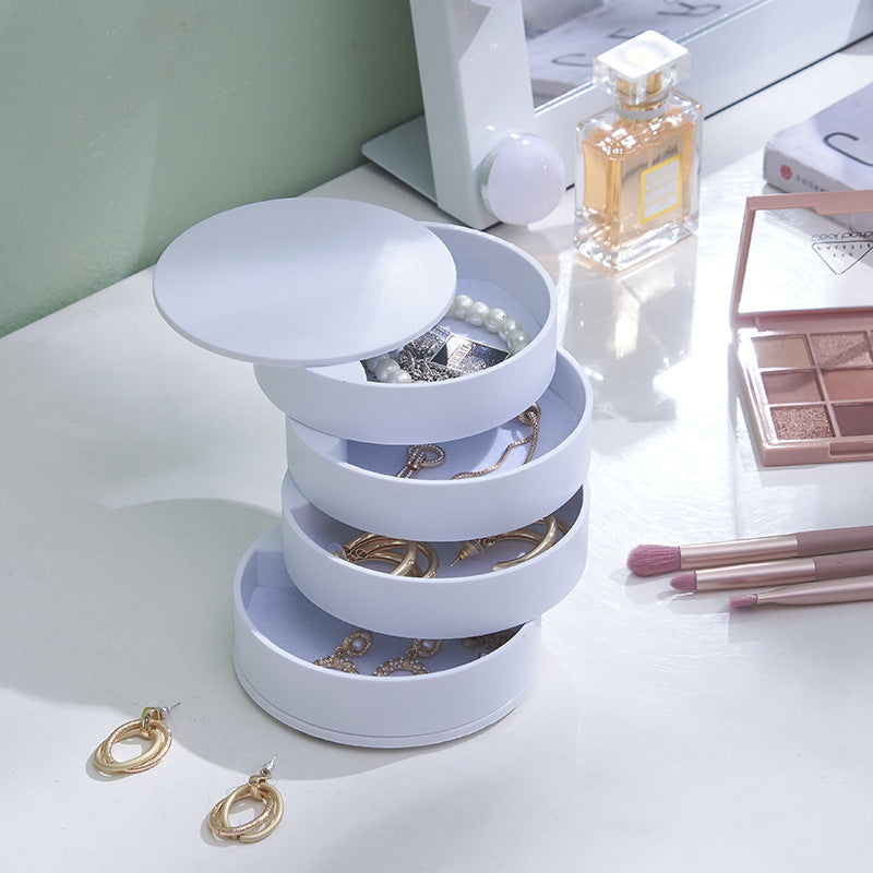 Homes Rotating Multilayer Jewelry Storage Box Necklace Earring Jewelry Container