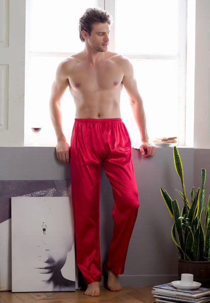 Men's Robes Home Wear Mid-length Cardigan Simulation Silk Nightwear