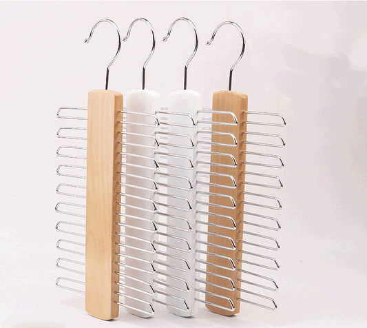 Home Solid Wood Hanger Clothing Rotating Tie Rack, Wooden Tie Rack, Drying Rack