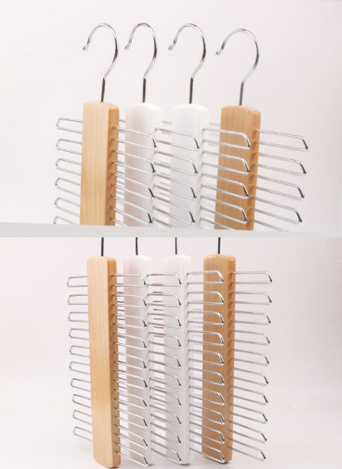 Home Solid Wood Hanger Clothing Rotating Tie Rack, Wooden Tie Rack, Drying Rack