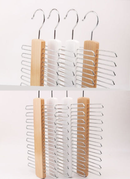 Home Solid Wood Hanger Clothing Rotating Tie Rack, Wooden Tie Rack, Drying Rack