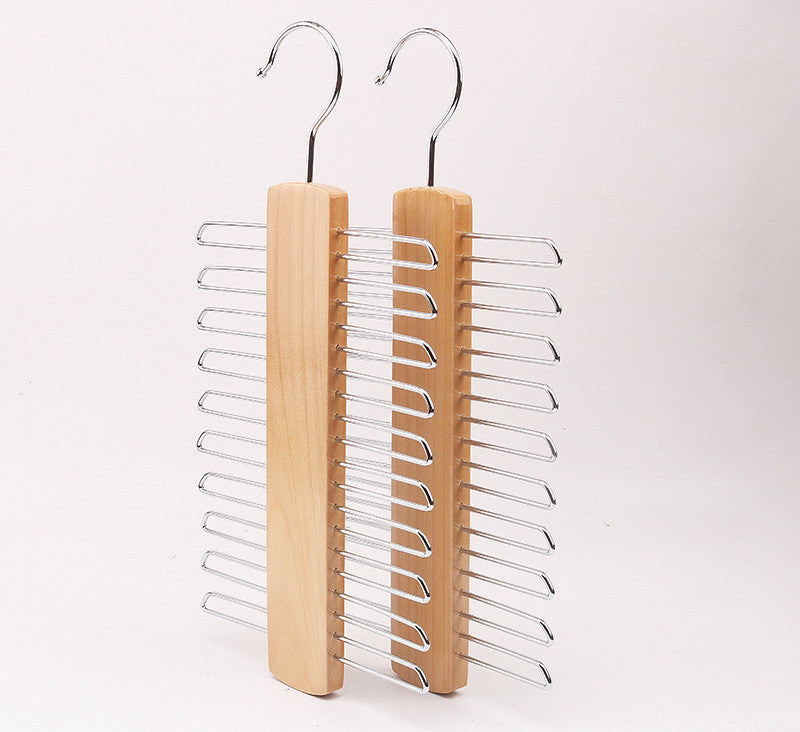 Home Solid Wood Hanger Clothing Rotating Tie Rack, Wooden Tie Rack, Drying Rack