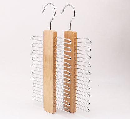 Home Solid Wood Hanger Clothing Rotating Tie Rack, Wooden Tie Rack, Drying Rack