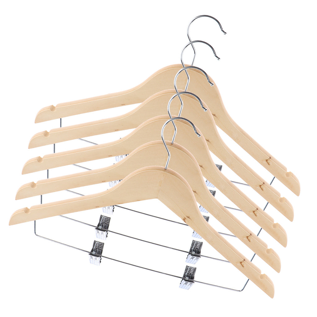 Home Solid wood hanger with pants clip hanger pants hanger