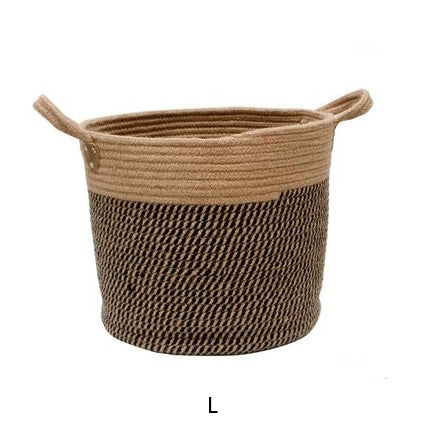 Home Laundry Basket Cotton Hemp Storage