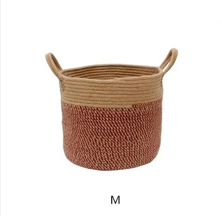 Home Laundry Basket Cotton Hemp Storage