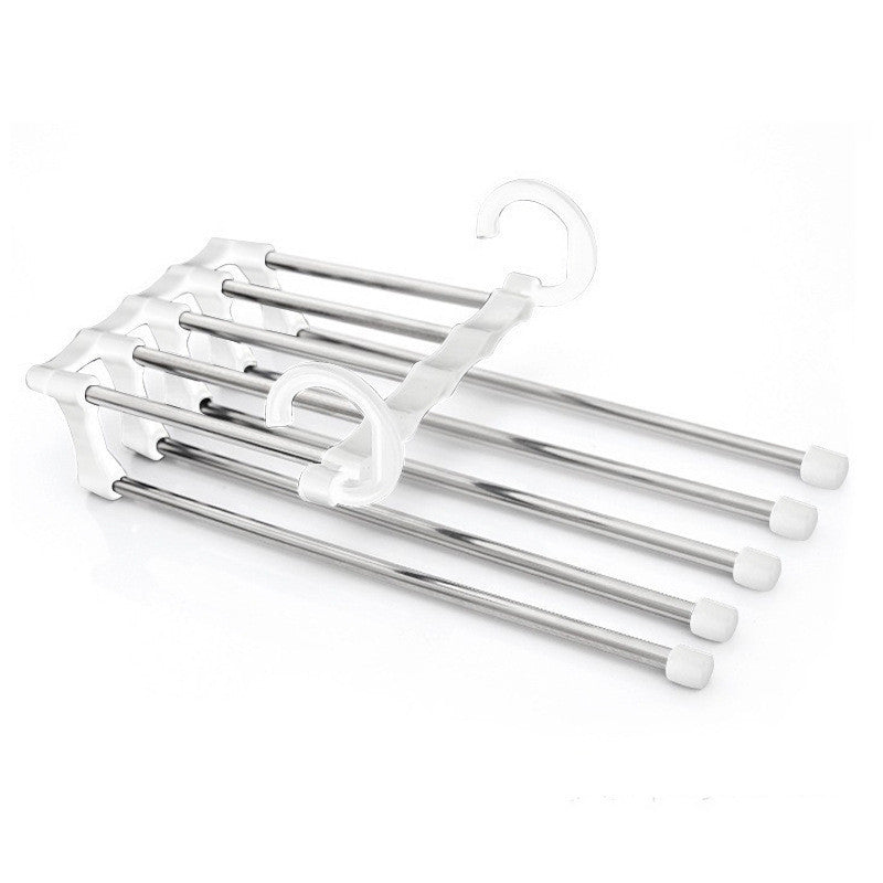 Home 5 In 1 Wardrobe Hanger Multi-functional Clothes Hangers Pants Stainless Steel Magic Wardrobe Clothing Hangers For Clothes Rack