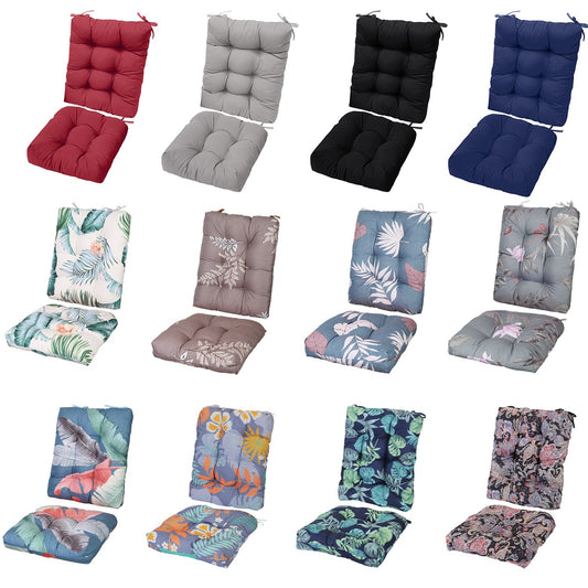 2Pcs Waterproof Rocking Chair Cushion Upper And Lower Back And Seat Sets With Non-Slip Ties Oxford Cloth Surface Polyester Filling Comfortable For Indoor Home Office Car