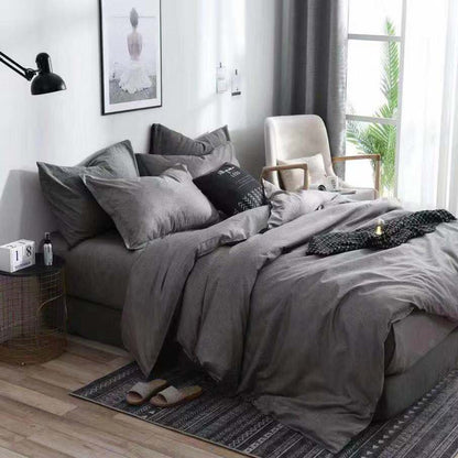 3pc set of textured reversible quilt cover and pillowcase