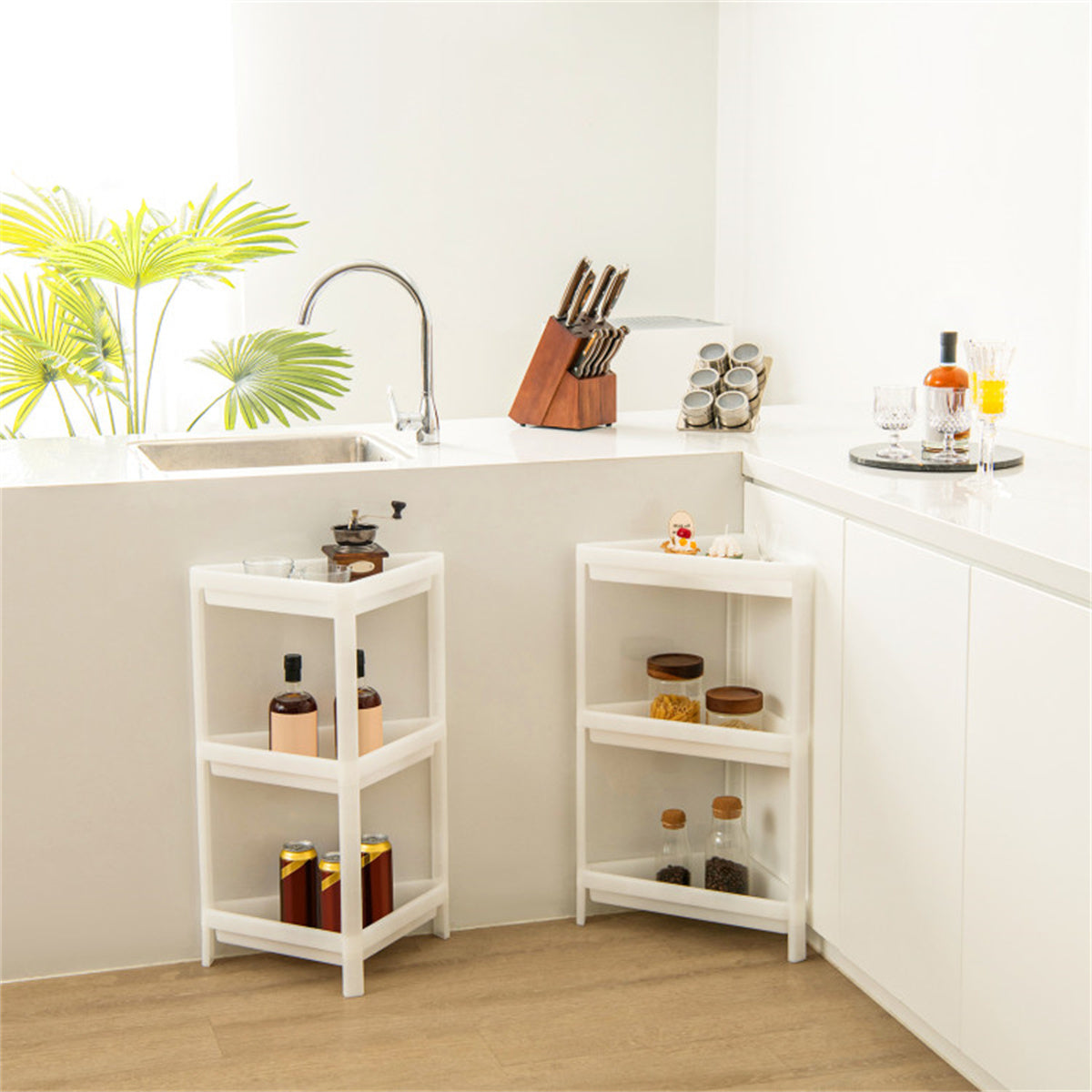 Rack 2-piece corner multi-purpose rack