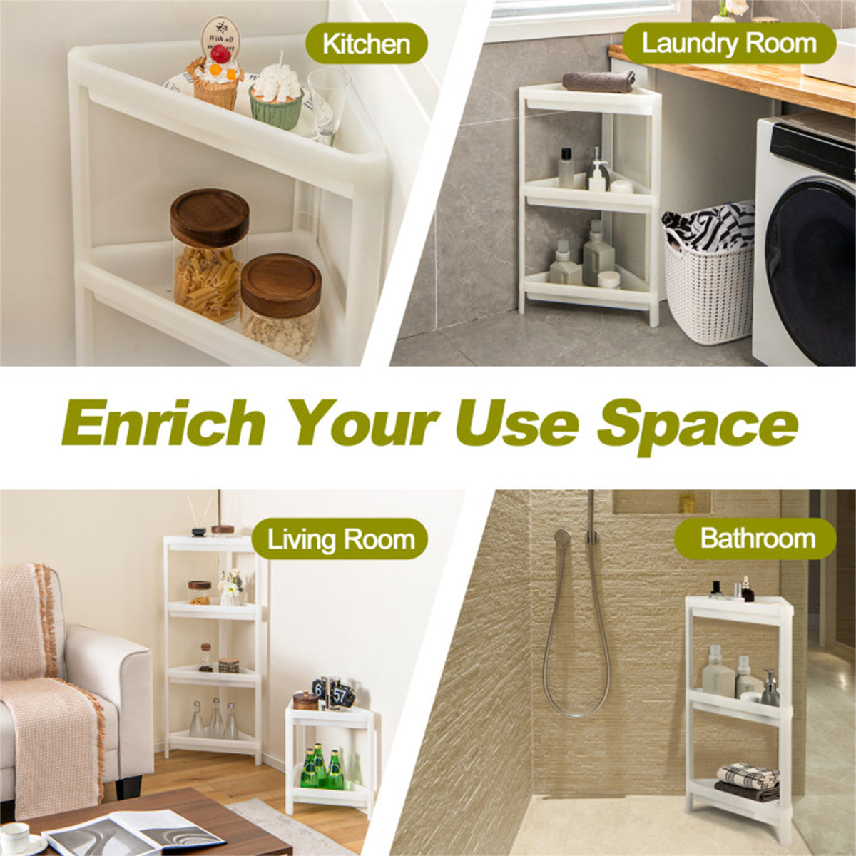 Rack 2-piece corner multi-purpose rack